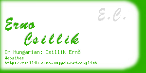 erno csillik business card