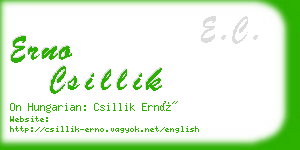 erno csillik business card
